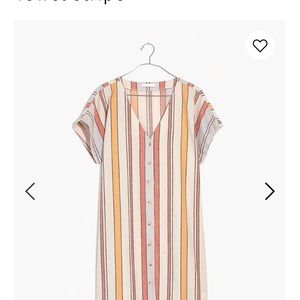 Madewell button front easy dress in towel stripe